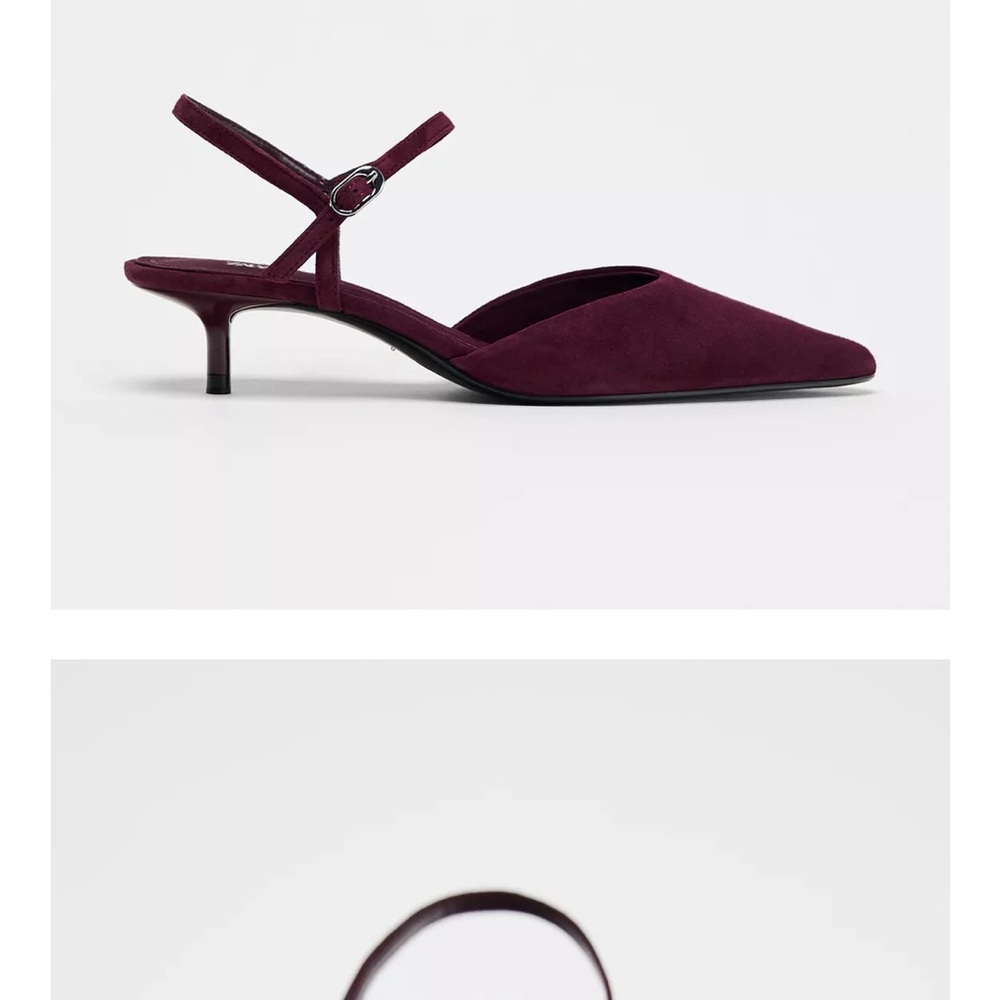 Zara Deep Burgundy Slingback Heels